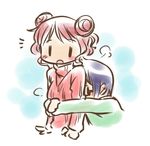  blush hidamari_sketch hiro hug hug_from_behind lowres mukiki multiple_girls pink_hair sae short_hair yuri 