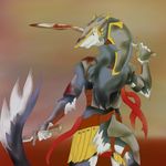  akima_nakatomy(character) armor aspeel blood female green_eyes sergal solo sword weapon 