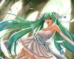  bad_id bad_pixiv_id bug butterfly dress elbow_gloves gloves green_eyes green_hair hair_ribbon hatsune_miku insect long_hair open_mouth petals ribbon scaretsoul solo strapless strapless_dress thighhighs twintails very_long_hair vocaloid 