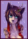  breasts bust_portrait cervine christmas female holidays holly_(plant) mammal plant portrait reindeer ribbons snow solapi_(artist) solo 