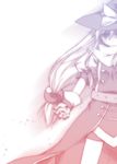  gloves gradient hat kirisame_marisa long_hair monochrome pink purple serious solo touhou witch witch_hat yuuki_eishi 