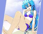  articuno bikini blue_hair gen_1_pokemon lowres morita_kazuaki non-web_source personification pokemon red_eyes seto_no_hanayome solo swimsuit third-party_edit 