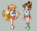  aino_minako back_bow bishoujo_senshi_sailor_moon blonde_hair blue_eyes boots bow brown_hair chibi elbow_gloves gloves green_eyes green_footwear green_sailor_collar green_skirt grey_background hair_bobbles hair_bow hair_ornament half_updo heart inner_senshi kino_makoto long_hair magical_girl multiple_girls nefis one_eye_closed open_mouth orange_sailor_collar orange_skirt pink_bow ponytail red_bow sailor_collar sailor_jupiter sailor_senshi sailor_senshi_uniform sailor_venus simple_background skirt strappy_heels super_sailor_jupiter super_sailor_venus tiara white_gloves 