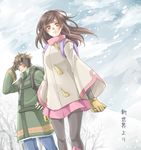  1girl achan_(blue_semi) asahina_satoru black_legwear brown_hair coat orange_eyes pantyhose shin_sekai_yori watanabe_saki winter winter_clothes 