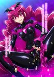  bad_end_happy bad_end_precure bat_wings black_bodysuit bodysuit breasts covered_nipples dark_persona earrings fingerless_gloves frills gloves happy_shower jewelry joy_ride long_hair medium_breasts open_mouth pee peeing pink_eyes pink_hair precure pussy smile smile_precure! solo spread_legs spread_pussy tiara translated twintails wings 
