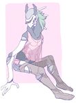  crossdressing horn monster plain_background source_request species unknown_species white_background yucky 