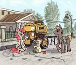  apron drinking equine female horse jacket kvas male my_little_pony pony soviet trailer ulyanovetz 