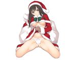  blush christmas jpeg_artifacts long_hair no_bra original panties skirt skirt_lift taka_tony underboob underwear white 