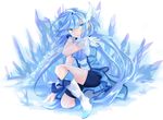  aoki_reika bad_id bad_pixiv_id bike_shorts blue blue_eyes blue_hair blue_skirt boots choker crystal_sword cure_beauty dress hair_tubes head_wings highres ice knee_boots long_hair magical_girl omiso124 precure shorts shorts_under_skirt skirt smile_precure! solo sword tiara weapon wrist_cuffs 