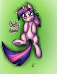  ? cute english_text equine eyelashes female feral friendship_is_magic fur green_background hair horn horse mammal multi-colored_hair my_little_pony peanutbtter plain_background pony purple_body purple_eyes purple_fur solo text twilight_sparkle_(mlp) two_tone_hair unicorn 