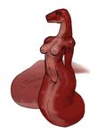  amber_eyes breasts cloaca female helioture inverted_nipples naga nipples nude plain_background pussy scalie solo white_background 