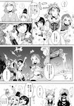  6+girls alcohol comic drunk greyscale highres hijiri_byakuren kakao_(noise-111) kumoi_ichirin monochrome mononobe_no_futo multiple_girls murasa_minamitsu nazrin soga_no_tojiko sweatdrop toramaru_shou touhou toyosatomimi_no_miko translated 