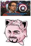  anime beard black_hair breasts brown_eyes brown_hair captain_america clothing crossover dialog doing_it_right english_text eyewear facial_hair female glasses hair happy headgear human humor interview jigglypuff looking_at_viewer male mammal marvel mask mustache nintendo pink_hair plain_background pok&#233;mon pok&eacute;mon real red_hair robert_downey_jr shield shirt short_hair sitting smile standing star sweater talking teeth text uniform unknown_artist video_games what what_has_science_done white_background 