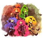  :d ;d bad_end_beauty bad_end_happy bad_end_march bad_end_peace bad_end_precure bad_end_sunny bat_wings black_bodysuit blonde_hair blue_eyes blue_hair blue_skirt blush bodysuit dark_persona earrings fingerless_gloves fireball frills gloves green_eyes green_hair high_heels jewelry long_hair maruna_(maru01) multiple_girls one_eye_closed open_mouth orange_eyes orange_hair pink_eyes pink_hair ponytail precure shoes skirt smile smile_precure! star tiara twintails v very_long_hair wings yellow_eyes 