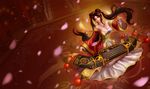  alternate_costume brown_hair chinese jewelry league_of_legends smile sona_buvelle 