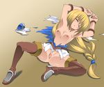  1girl blonde_hair blush breasts defeated eyes_closed knocked_out long_hair milf nipples nude pussy shamanwer solo sophitia_alexandra soul_calibur soulcalibur_i spread_legs torn_clothes uncensored unconscious very_long_hair 