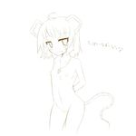  animal_ears arms_behind_back bad_id bad_pixiv_id blush flat_chest fuuen_(akagaminanoka) monochrome mouse_ears mouse_tail nazrin nipples nude short_hair simple_background solo tail touhou white_background 