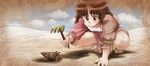  barefoot beach brown_hair child crab game_cg long_hair non-web_source olive_oyl princess_maker princess_maker_2 rake sand solo squatting 