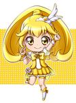  arm_up asahi_haru bike_shorts blonde_hair boots bow bowtie brooch chibi choker cure_peace earrings full_body hair_flaps jewelry kise_yayoi long_hair magical_girl precure shorts shorts_under_skirt skirt smile smile_precure! solo wrist_cuffs yellow yellow_background yellow_bow yellow_eyes yellow_shorts yellow_skirt 