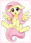  blue_eyes blush equine female feral fluttershy_(mlp) friendship_is_magic hair looking_at_viewer lying mammal my_little_pony on_back pegasus pink_hair solo spread_legs spreading tears wings 