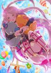  :o ahoge aircraft bad_id bad_pixiv_id balloon blush cake food gift hot_air_balloon hug ia_(vocaloid) long_hair pon_toko solo star very_long_hair vocaloid windmill 