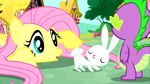  2013 angel_(mlp) cub dragon equine eyes_closed female feral fluttershy_(mlp) friendship_is_magic green_eyes hair horse lagomorph male my_little_pony pegasus pink_hair pony rabbit smile spike_(mlp) wings yellow_fur young 