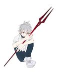  bad_id bad_pixiv_id evangelion:_3.0_you_can_(not)_redo highres lance_of_longinus male_focus nagisa_kaworu neon_genesis_evangelion rebuild_of_evangelion red_eyes school_uniform shoes sneakers solo unome_(tknm) white_hair 