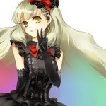 bad_id bad_pixiv_id elbow_gloves gloves gradient_hair long_hair mayu_(vocaloid) multicolored_hair smile solo transparent_background vocaloid yamano_uzura yellow_eyes 