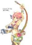  animal_ears bottomless breath_of_fire breath_of_fire_ii cat_ears green_eyes red_hair rinpoo_chuan short_hair smile solo staff 