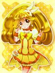  bad_id bad_pixiv_id bike_shorts blonde_hair boots bow choker cure_peace double_v hair_flaps kise_yayoi long_hair magical_girl open_mouth orange_choker orange_shorts ponytail precure shorts shorts_under_skirt skirt smile smile_precure! solo tiara v wrist_cuffs yellow yellow_bow yellow_eyes yellow_skirt 