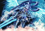  adapted_costume aoki_reika armor armored_dress bad_id bad_pixiv_id blue blue_eyes blue_hair cure_beauty hair_ornament hair_tubes highres long_hair merontomari ponytail precure ribbon skirt smile_precure! solo sword very_long_hair weapon wings 