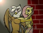  avian beak cassmutt cutie_mark duo equine female feral fluttershy_(mlp) friendship_is_magic gilda_(mlp) gryphon horse mammal my_little_pony nervous pegasus pony wings 