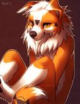  ambiguous_gender canine dog falvie fur looking_at_viewer mammal nude orange_eyes orange_fur 
