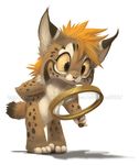  cute feline hair lynx magnifying_glass mammal nude orange_hair silverfox5213 solo 