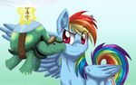  duo equine eyewear female feral flying friendship_is_magic fuzzy goggles hair horse inuhoshi-to-darkpen mammal multi-colored_hair my_little_pony pegasus pony purple_eyes rainbow_dash_(mlp) rainbow_hair tank_(mlp) tortoise wings 