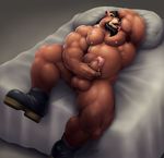  absurd_res anthro armpit_hair armpits arms_behind_head balls bear beard bed biceps big_muscles big_penis boots braford brown_eyes brown_fur chubby erection facial_hair flexing footwear fur grizzly_bear hair handsome hi_res hot humanoid_penis hunk leaking licking lying male mammal masturbation musclegut muscles nipples nude on_back pecs penis pose precum saliva sarge_(braford) shoes solo teasing thick_penis tongue woof 