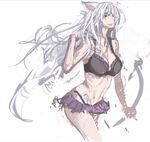  animal_ears bakemonogatari black_bra black_hanekawa black_panties bra breasts cat_ears hair_flip hair_over_one_eye hanekawa_tsubasa highleg highleg_panties large_breasts long_hair microskirt monogatari_(series) nekomonogatari panties panties_(pantsu-pirate) sketch skirt smile solo underwear white_hair yellow_eyes 