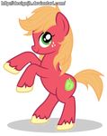  alpha_channel big_macintosh_(mlp) blonde_hair crossgender cutie_mark designjh equine female feral freckles friendship_is_magic green_eyes hair horse mammal my_little_pony plain_background pony pose solo transparent_background 