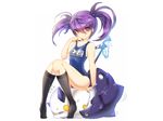  aisha_(elsword) elsword poseich purple_eyes purple_hair swimsuit 