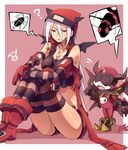  arai_nobu bad_id bad_pixiv_id blush breasts bug chloe_fleurage dog_tags fang fingerless_gloves frode_grim-reaper gloves hood hoodie large_breasts long_hair open_mouth original paw_print red_eyes shiny shiny_skin silver_hair sitting striped striped_legwear sweat tail talking thighhighs wings 