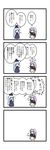  2girls 4koma animal_ears blue_hair bunny_ears comic dora_ita first_aid_kit flying_sweatdrops hat highres kamishirasawa_keine long_hair multiple_girls purple_hair reisen_udongein_inaba touhou translated 