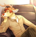  bored cervine chair clothing deer horn male mammal pants red_nose redvelvetbat shirt solo 