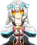  bad_id bad_pixiv_id circlet code:_battle_seraph_(elsword) dress elsword eve_(elsword) gem jewelry light_smile long_hair long_sleeves poseich ring solo white_background white_hair yellow_eyes 