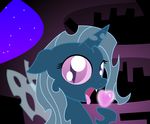  &lt;3 changeling dazed-and-wandering equine fangs female feral friendship_is_magic grey_hair hair mammal my_little_pony open_mouth purple_eyes solo tongue tongue_out trixie_(mlp) wings 