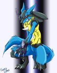  angry anime aura bad_ass claws clenched_teeth eye_mist fur fuzzycoma kneeling lucario male muscles nintendo pecs pok&#233;mon pok&eacute;mon rage red_eyes sharp_teeth skinny solo spikes spread_legs spreading squint teeth video_games 