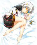  another_code_(elsword) bad_id bad_pixiv_id bare_legs barefoot black_capelet capelet elsword eve_(elsword) expressionless full_body gloves long_sleeves lying on_side poseich shirt short_hair shorts solo white_hair yellow_eyes 