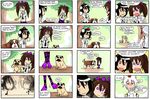  4koma black_hair brown_hair comic commentary dog finnish hat himekaidou_hatate inubashiri_momiji multiple_4koma multiple_girls puffy_sleeves pug setz shameimaru_aya short_sleeves skirt st_bernard tokin_hat touhou translated twintails white_hair 