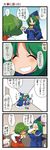  5girls :&lt; animal_ears blue_dress blue_hair blush bow box breasts capelet chocolate cirno closed_eyes comic crowd cup daiyousei dei_shirou dress face_punch fourth_wall ghost_tail green_eyes green_hair grin hair_bow hair_ribbon hallway hat highres ice ice_wings in_the_face inubashiri_momiji kazami_yuuka long_hair long_sleeves medium_breasts mima mini_4wd multiple_girls open_mouth punching ribbon shirt short_hair short_sleeves side_ponytail silver_hair skirt smile tears tokin_hat touhou touhou_(pc-98) translated trembling vest wings wolf_ears |_| 