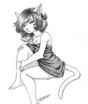  anthro cat clothed clothing feline female greyscale kathy-lu looking_at_viewer mammal monochrome pinup pose seductive sketch skimpy solo towel 