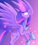  cutie_mark equine female feral friendship_is_magic glowing glowing_eyes hair horn horse magic mammal multi-colored_hair my_little_pony necklace pony solo stalkerpony twilight_sparkle_(mlp) white_eyes winged_unicorn wings 